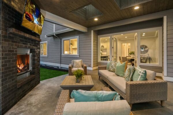 Relaxing back patio designed by MN Custom Homes