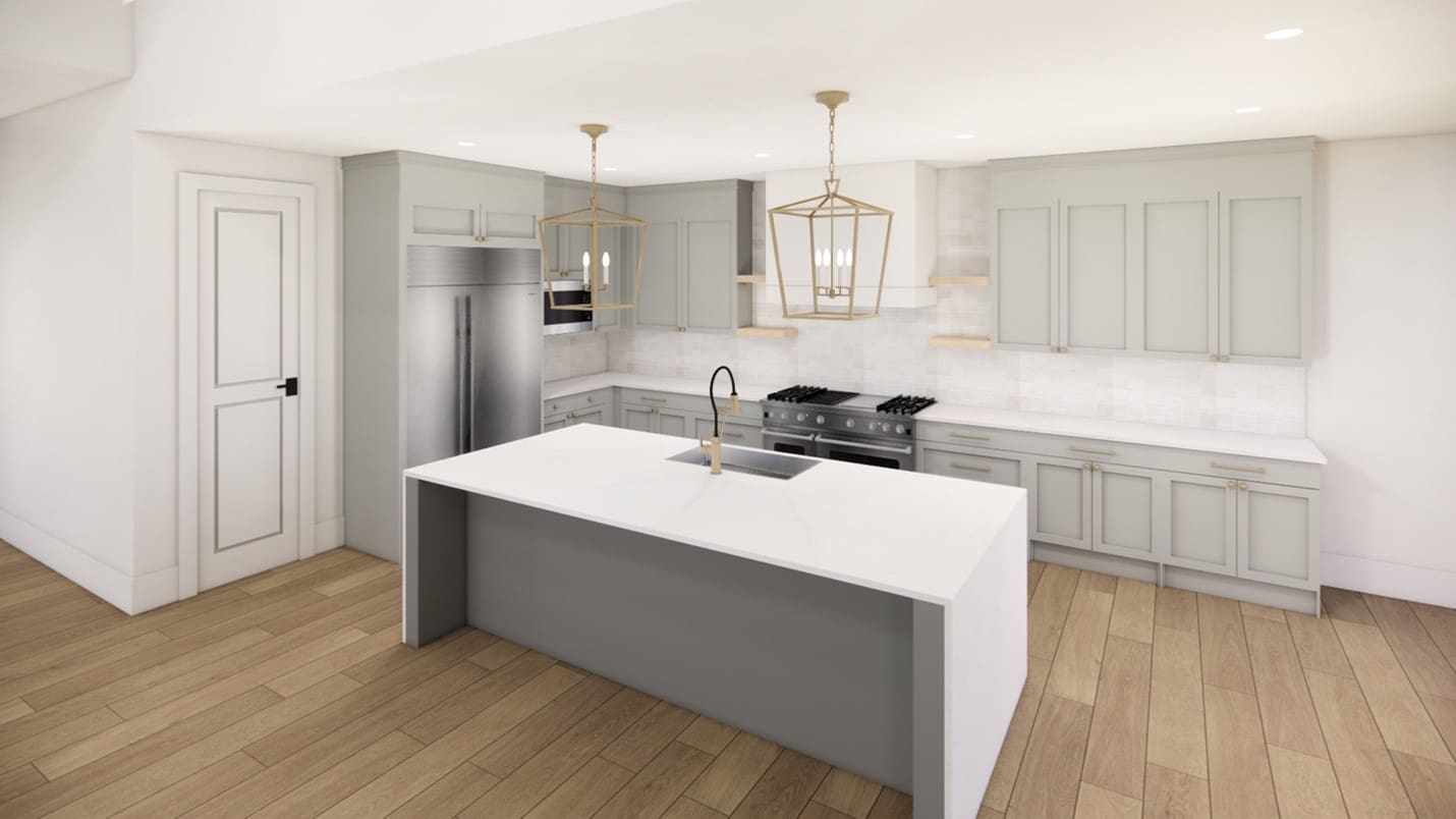 Go-To Interior White Paint Colors + Hues Blog - kitchen rendering designed by MN Custom Homes