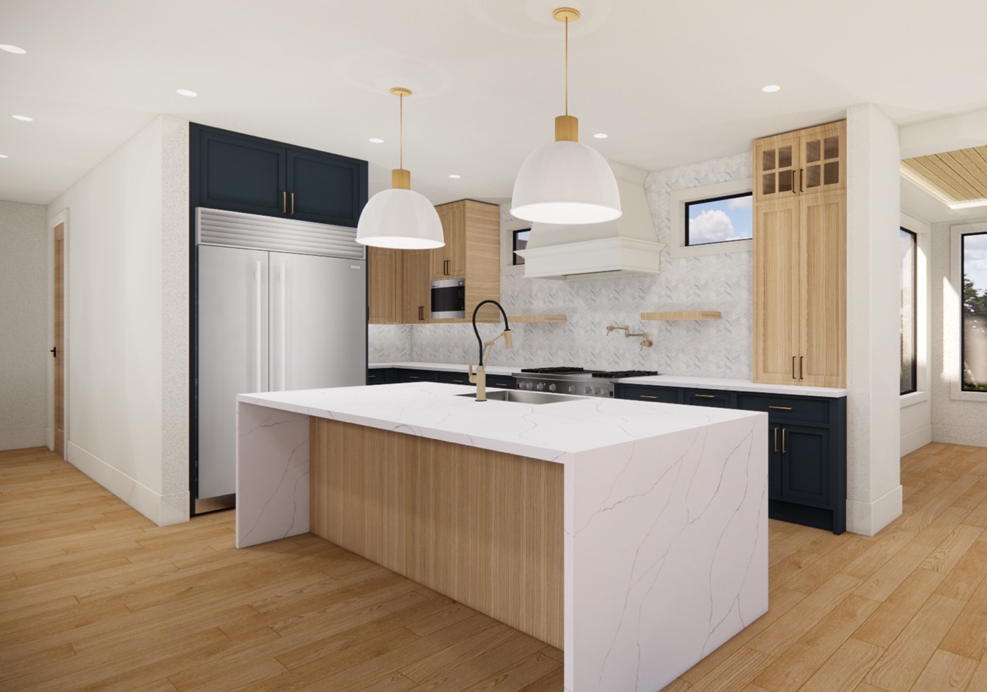 Go-To Interior White Paint Colors + Hues Blog - kitchen rendering designed by MN Custom Homes