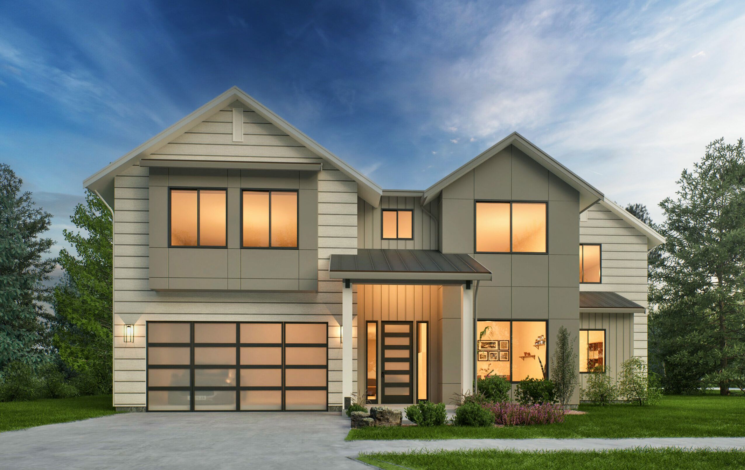 New construction Transitional Home rendering by MN Custom Homes