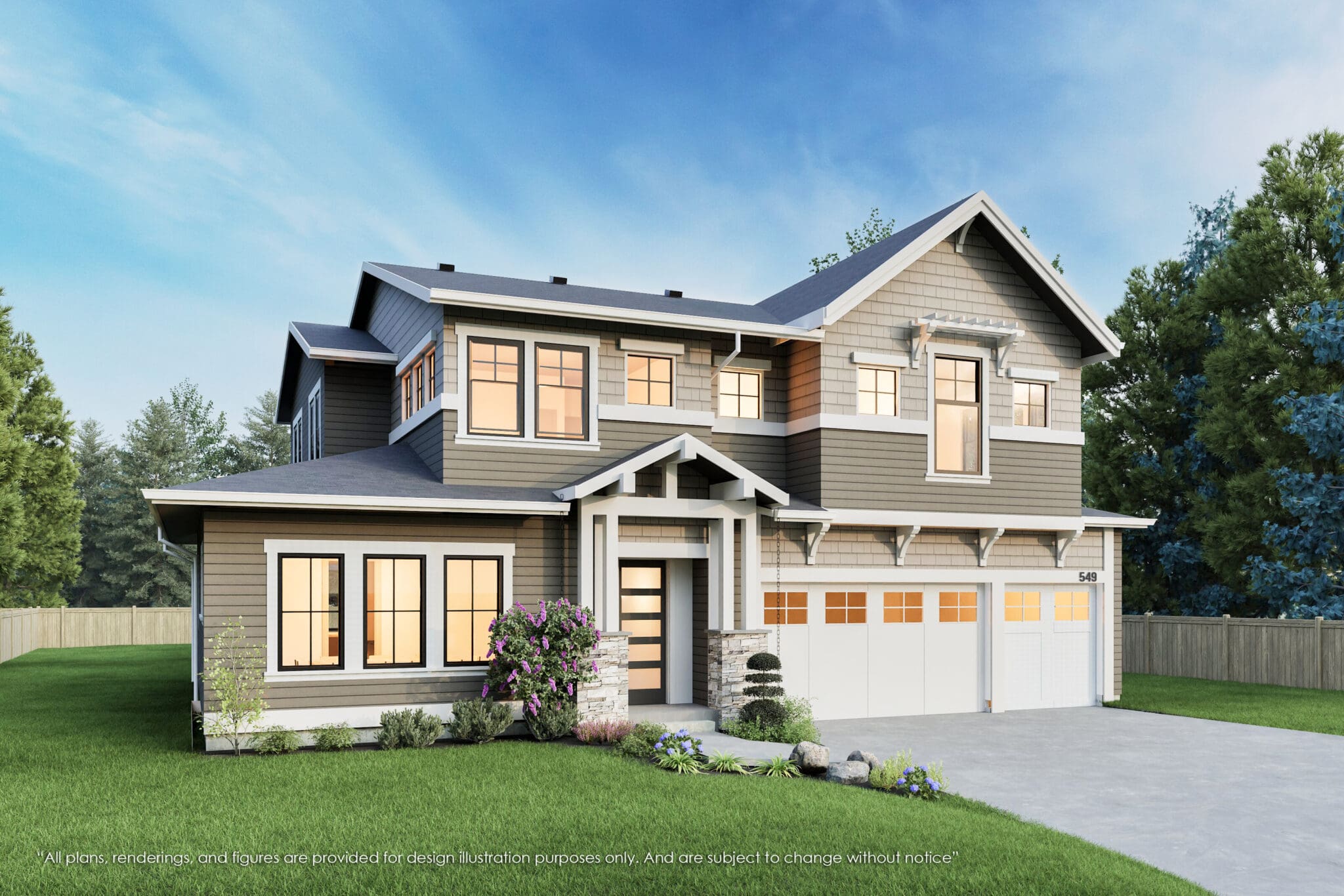 549 166th Ave NE - Bellevue- Rendering 1 - MN Custom Homes