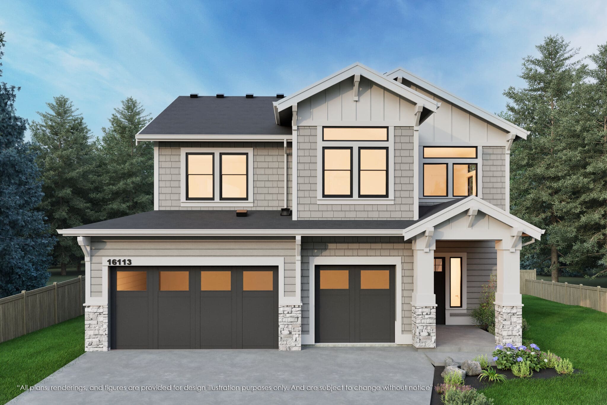 16113 Northeast 3rd Place - Bellevue - Rendering 1 - MN Custom Homes