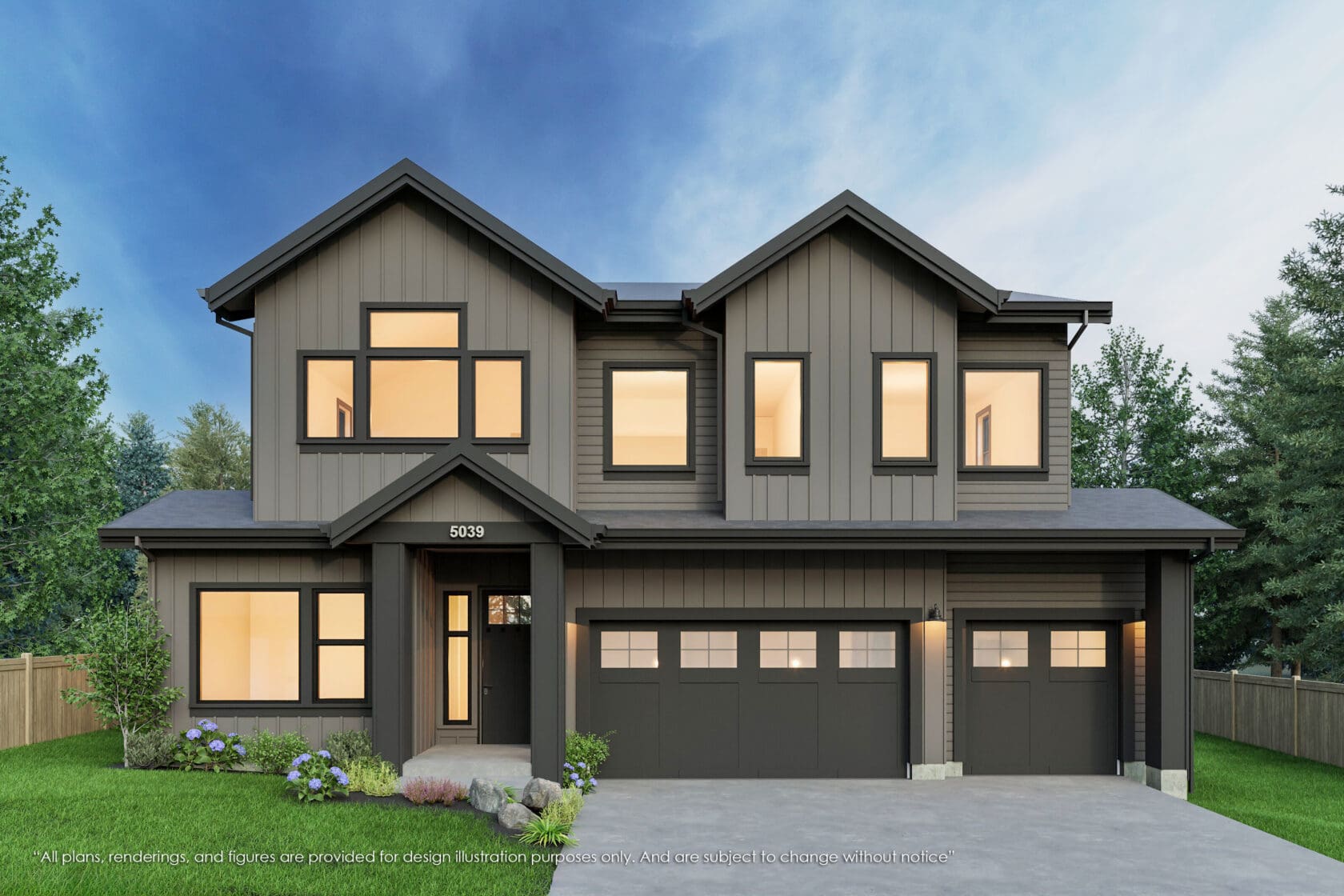 5039 123rd Ave Southeast - Bellevue - Rendering 1 - MN Custom Homes