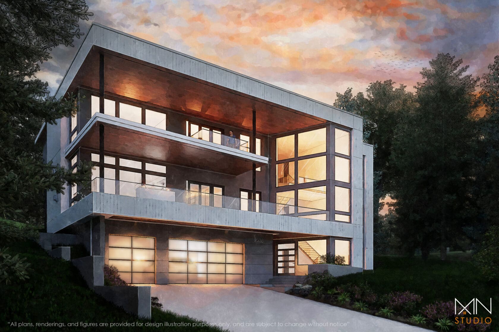 9538 NE 1st Street, Bellevue - MN Custom Homes - Rendering 01